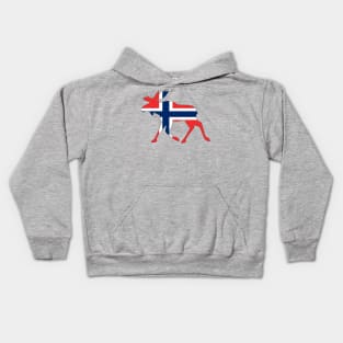 Norway Flag in a Moose scandinavian elk Kids Hoodie